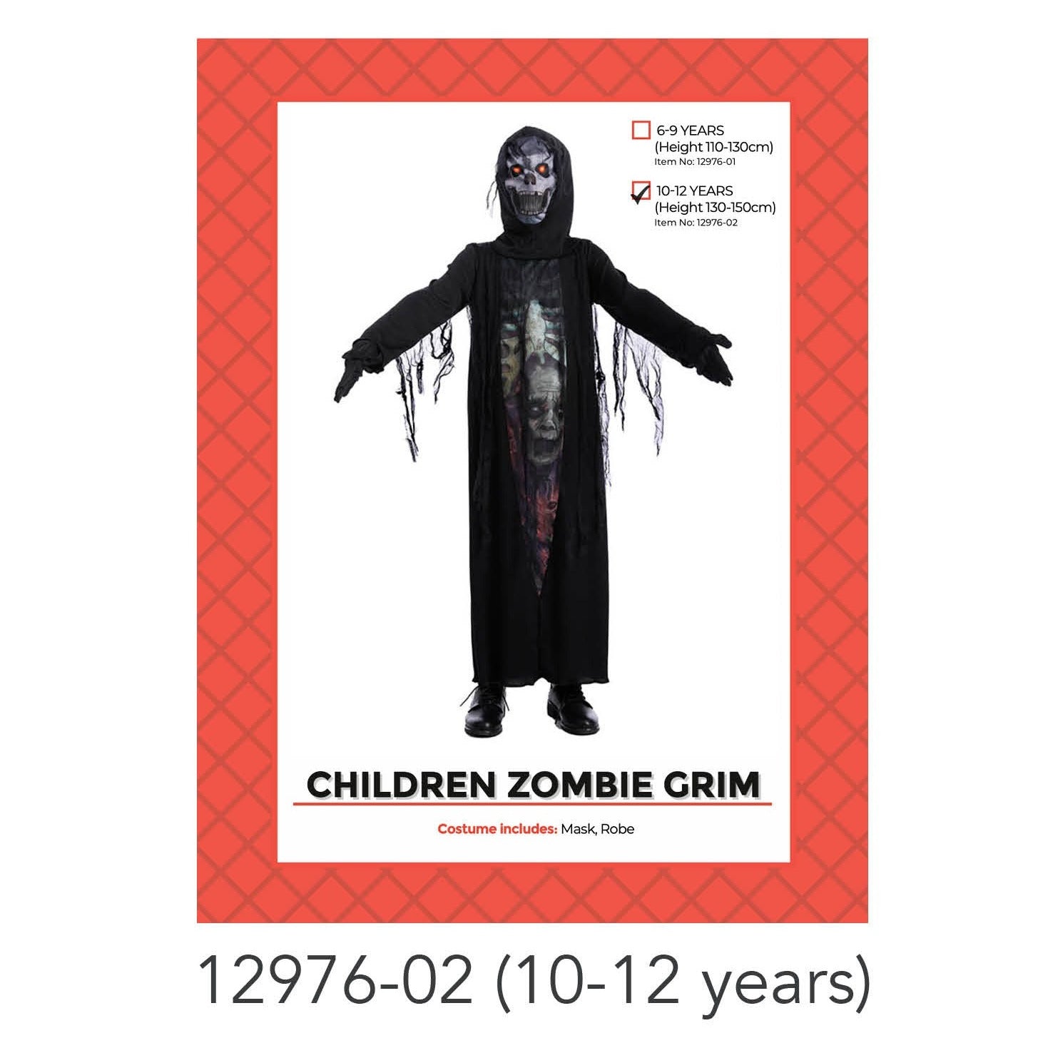 Children Zombie Grim Costume 10-12 years image 0