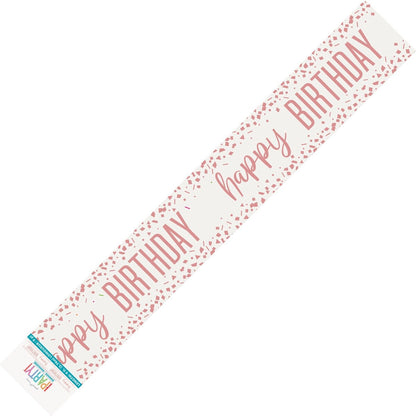 ROSE GOLD BDAY FOIL BANNER 9FT image 0