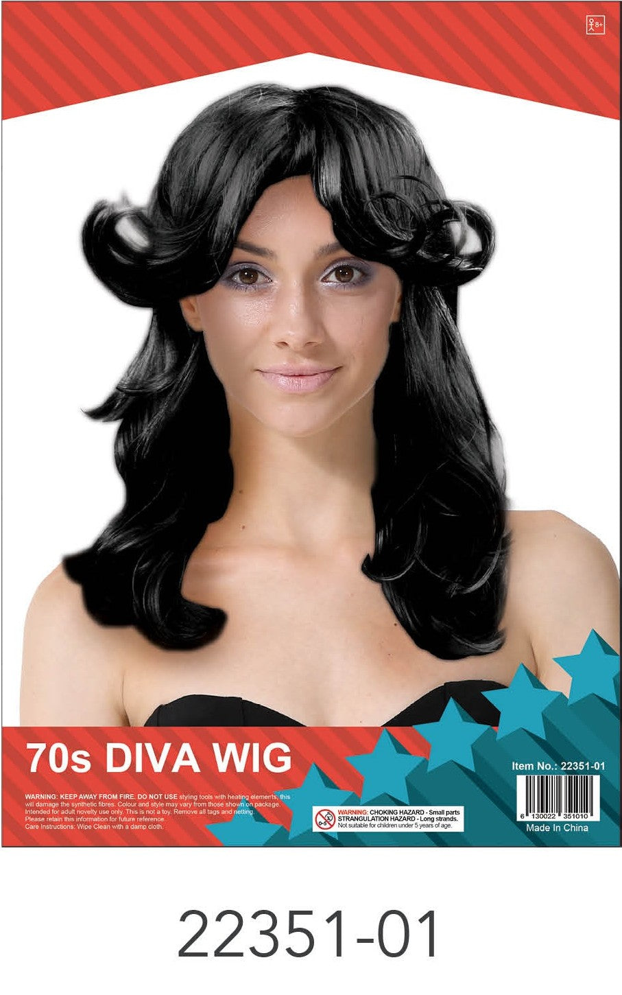 70s Diva Wig (Black) image 0