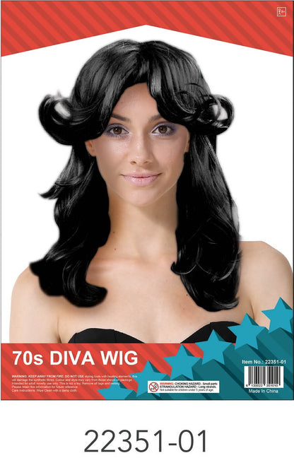 70s Diva Wig (Black) image 0