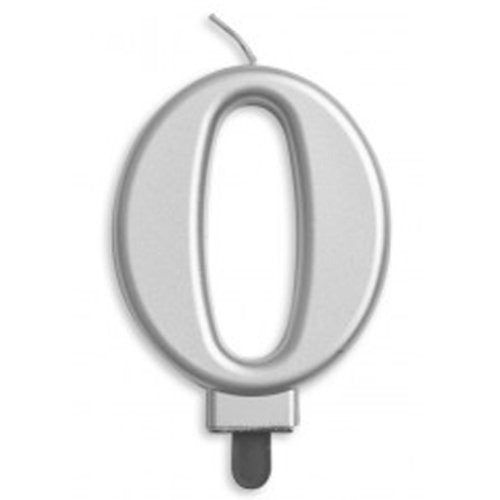 CANDLE NUMERAL JUMBO SILVER #0 image 0