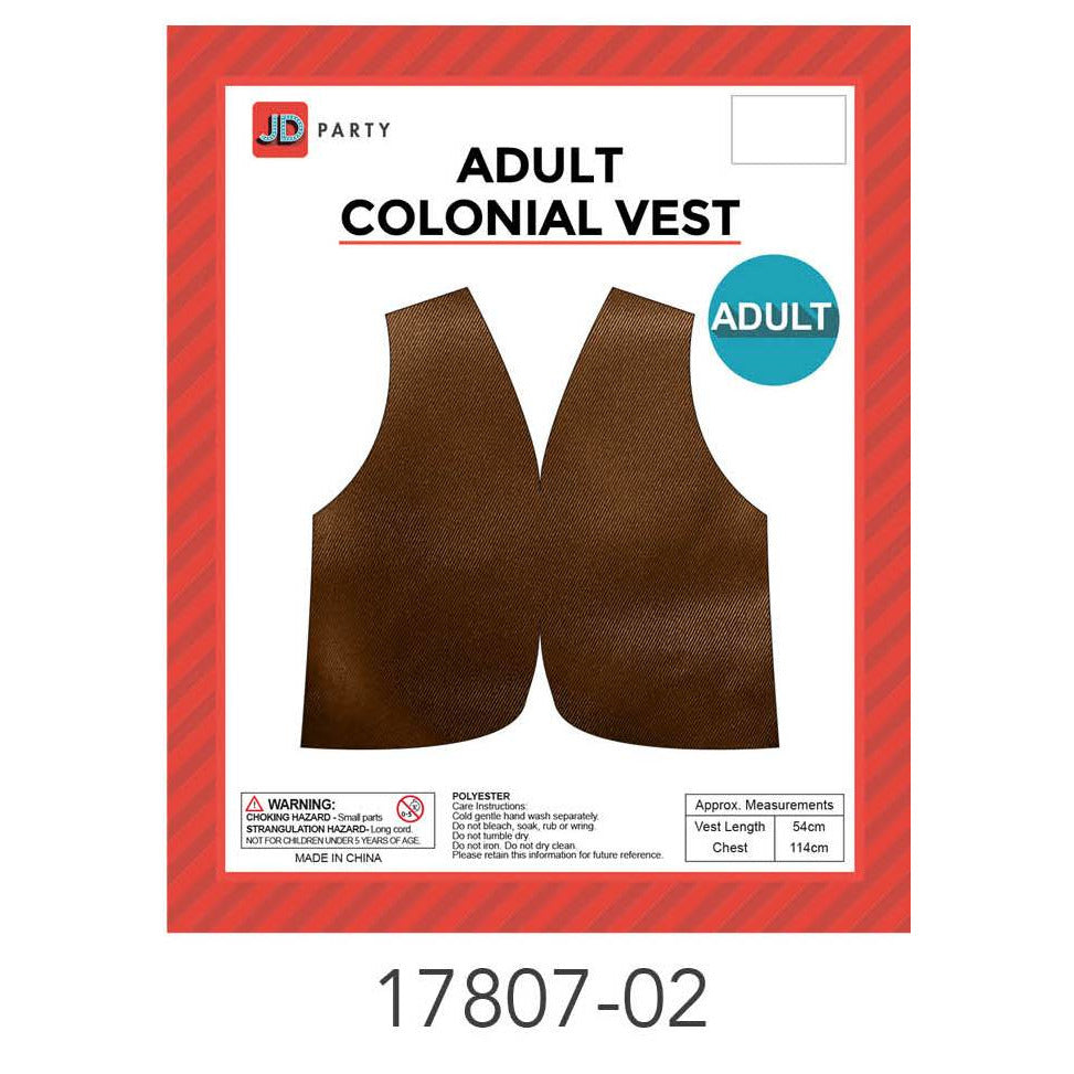 Adult Colonial Vest (Dark Brown) image 0