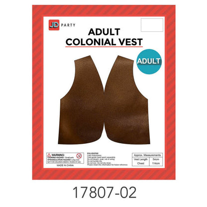 Adult Colonial Vest (Dark Brown) image 0