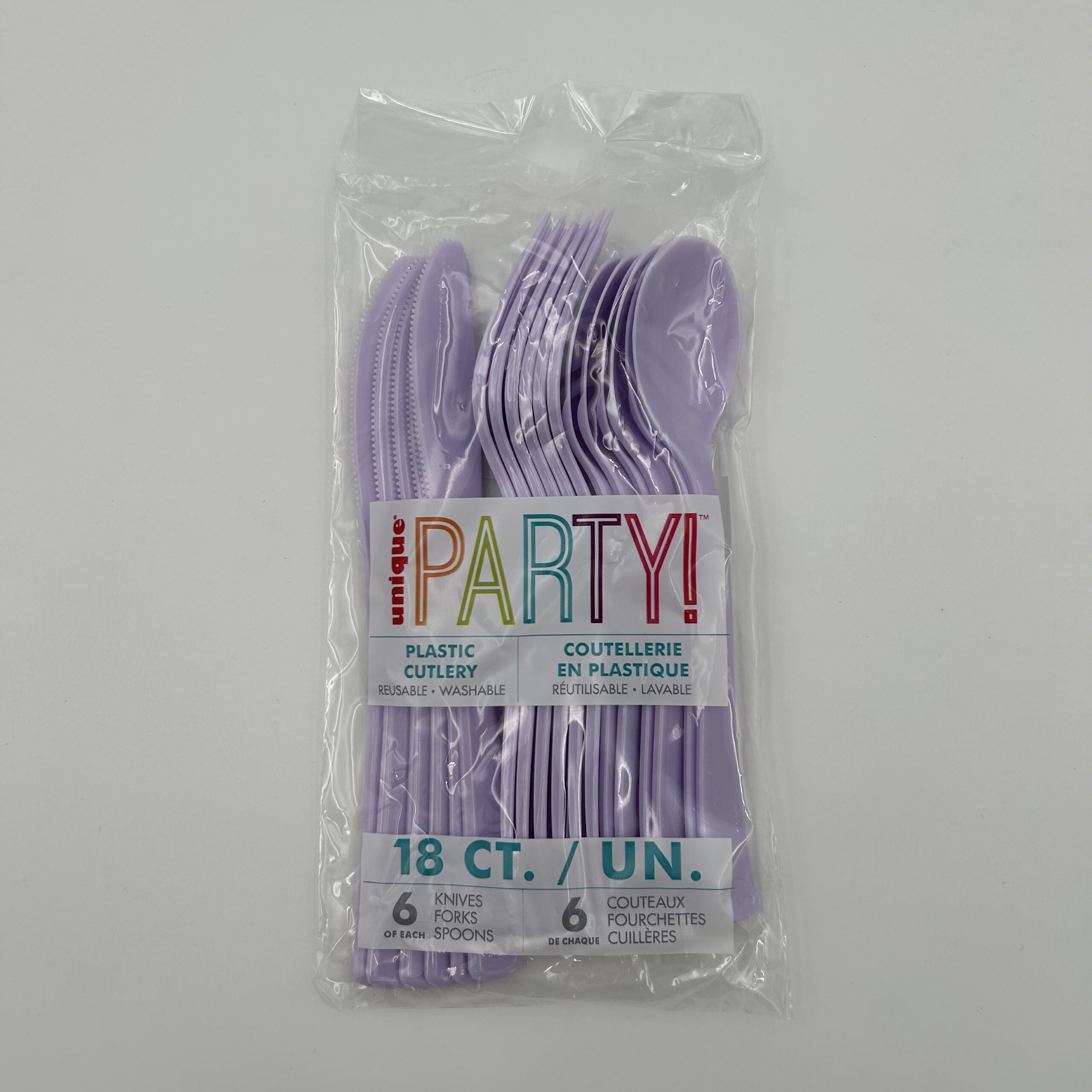 Lavender Plastic Assorted Cutlery Pack 18 image 0
