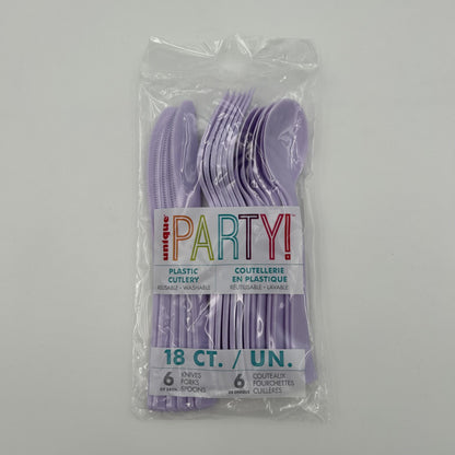 Lavender Plastic Assorted Cutlery Pack 18 image 0