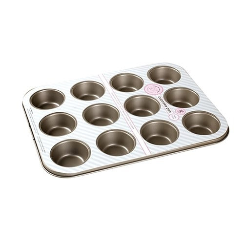 Baking Cupcake Tray 12 Cup Nonstick Champagne 35x26.5x3cm image 0