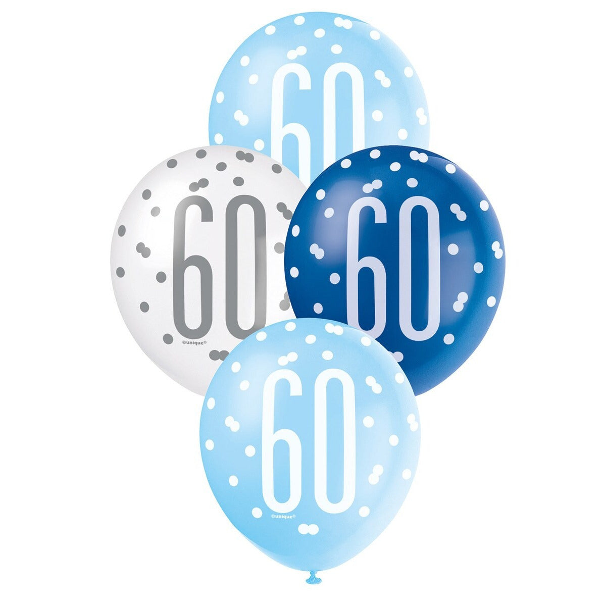 Blue & White Assorted 30cm Latex Balloons - 60 image 0