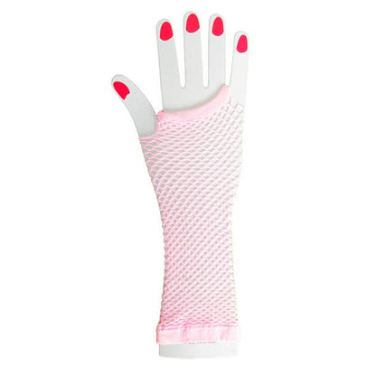 Fishnet Glove (Long) (Pink) image 0