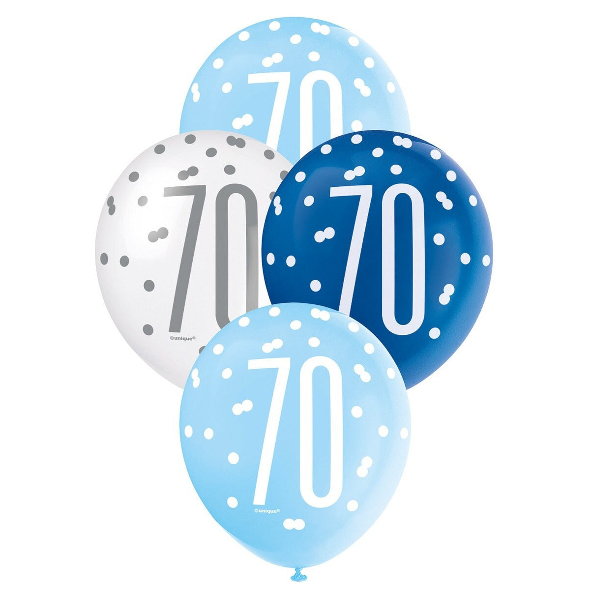 Blue & White Assorted 30cm Latex Balloons - 70 image 0