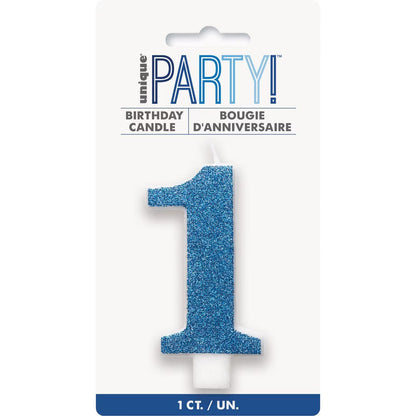 NUMERAL CANDLE 1 - BLUE image 0