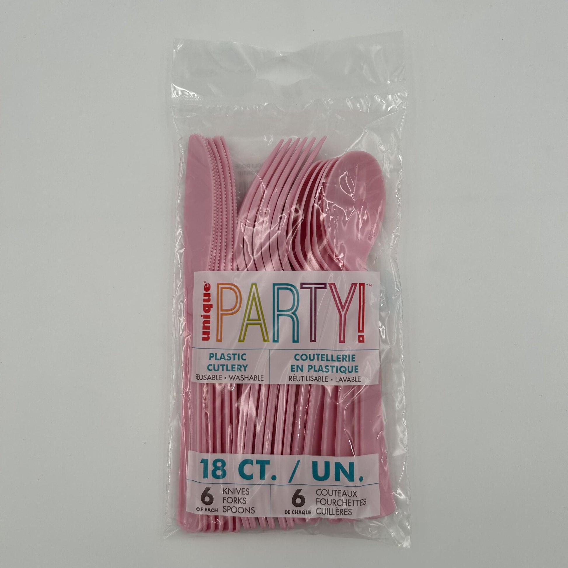 Light Pink Plastic Assorted Cutlery Pack 18 image 0
