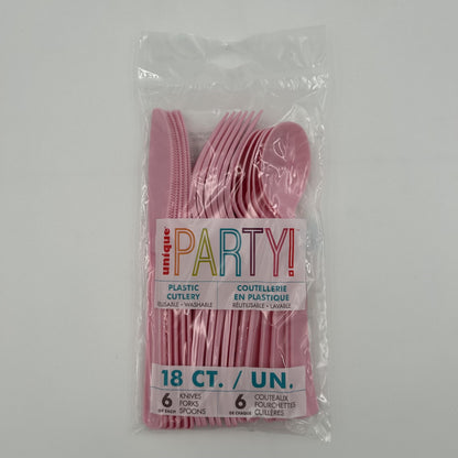 Light Pink Plastic Assorted Cutlery Pack 18 image 0