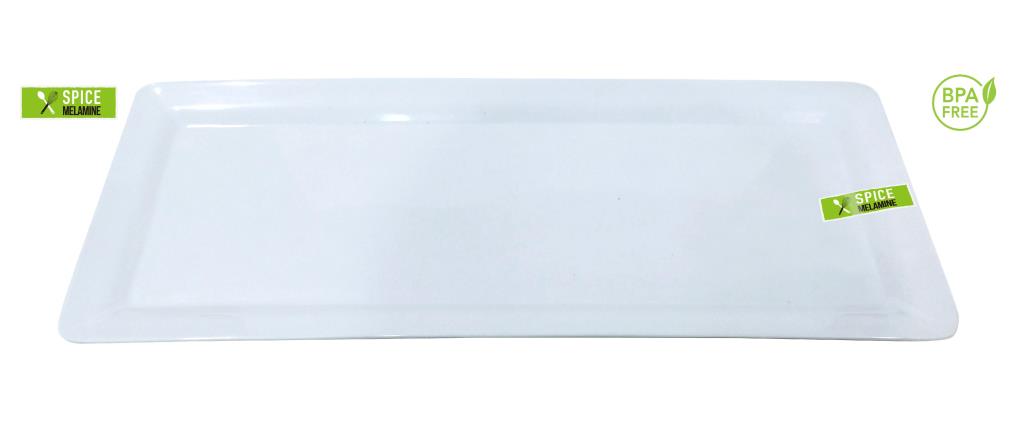 White Melamine Rectangle Platter - 48CM x 20CM image 0
