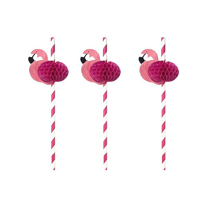 Flamingo Paper Straws 10pk image 0