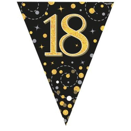 Sparkling Fizz Black & Gold Bunting 3.9m #18 image 0