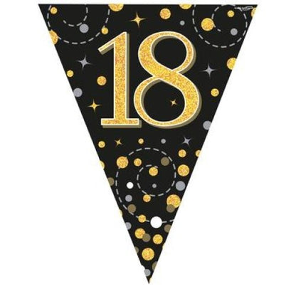Sparkling Fizz Black & Gold Bunting 3.9m #18 image 0