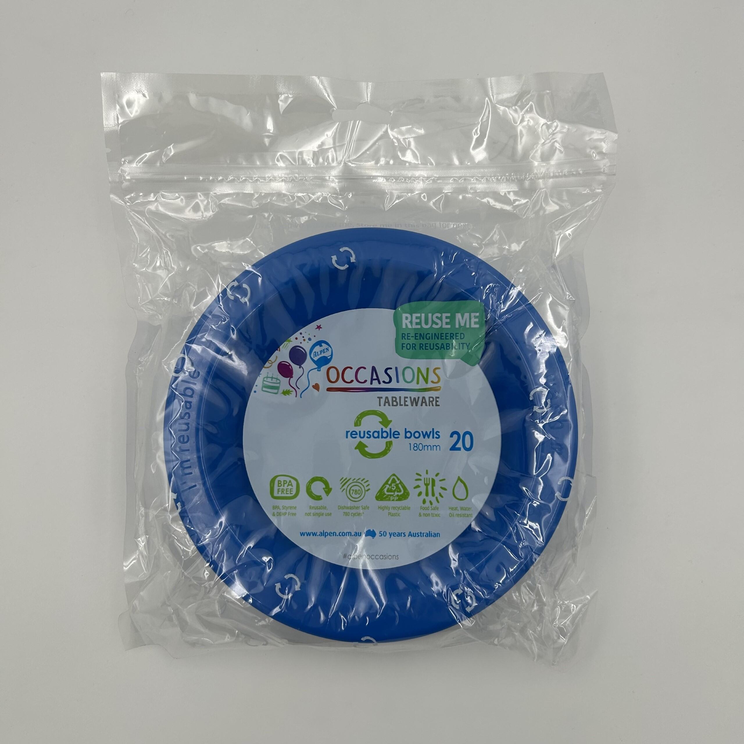 Royal Blue Plastic Bowl Pack 20 image 0
