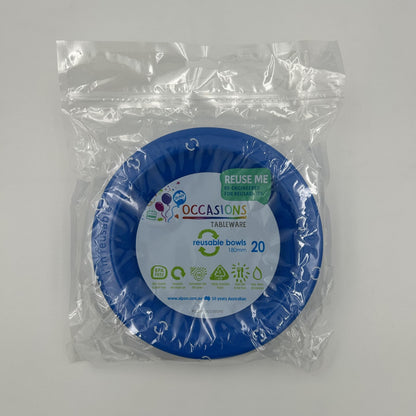 Royal Blue Plastic Bowl Pack 20 image 0