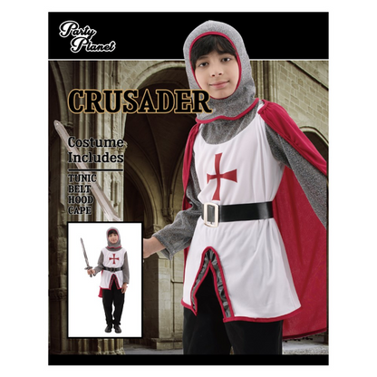 Boys Crusader Kids Costume Large (H: 128cm W: 56cm) image 0
