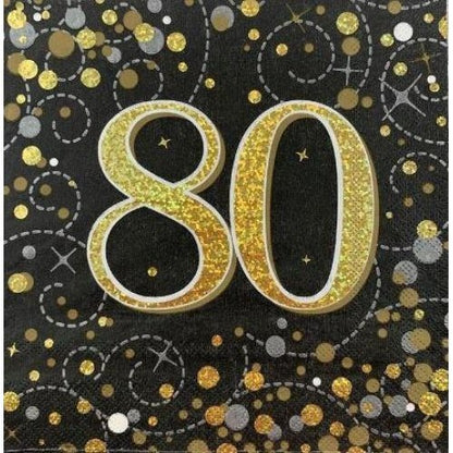 Sparkling Fizz Black & Gold Napkin 33cm #80 Pk16 image 0