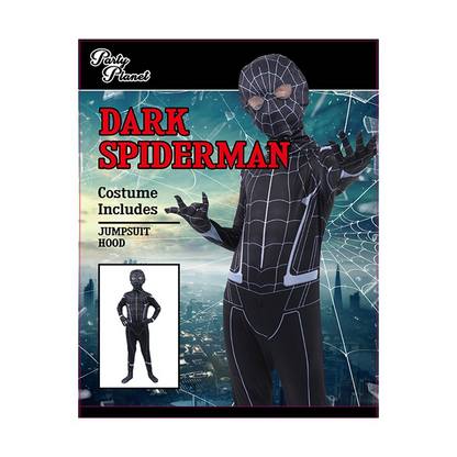 Dark Spiderman Kids Costume Large (H: 128cm W: 56cm) image 0