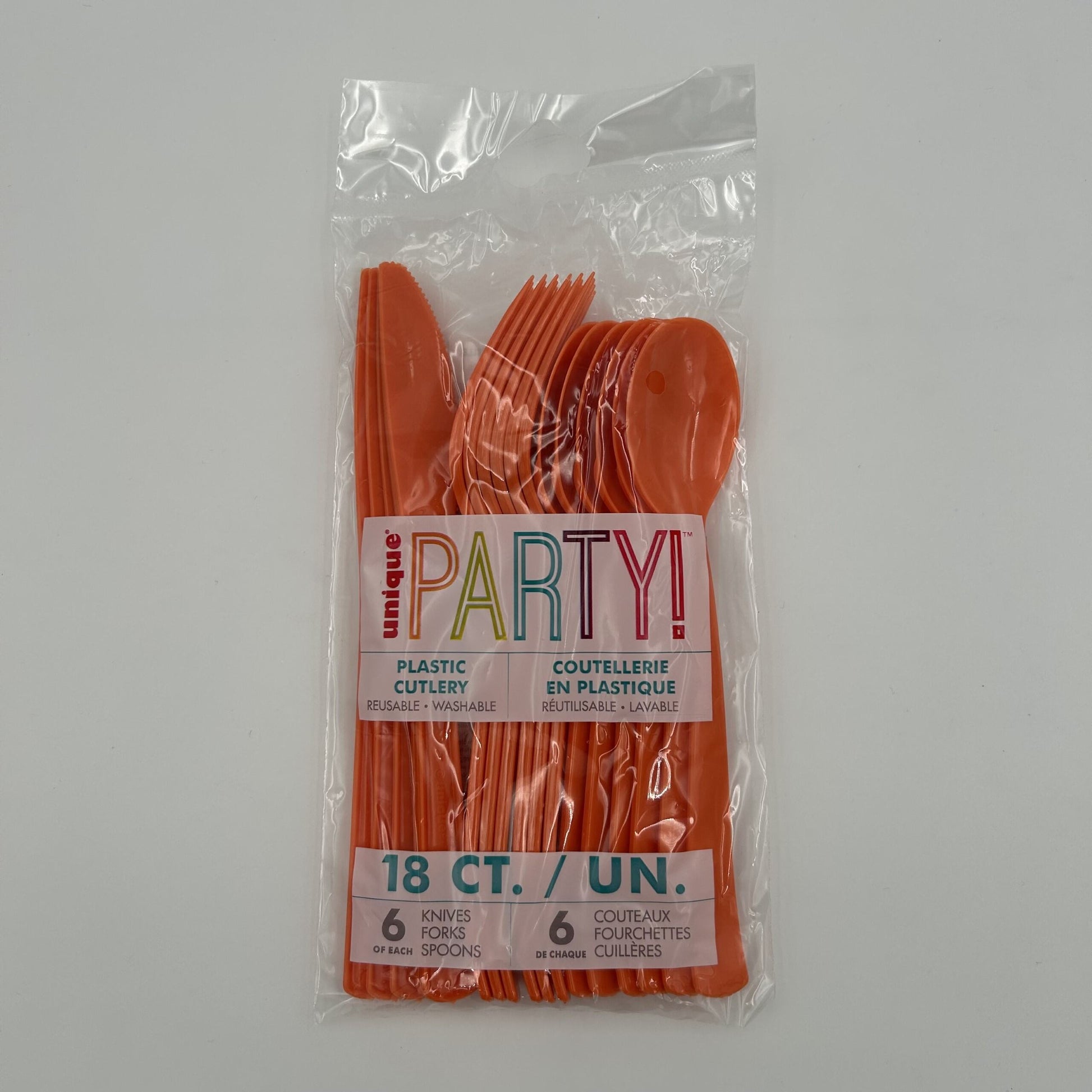 Orange Plastic Assorted Cutlery Pack 18 image 0