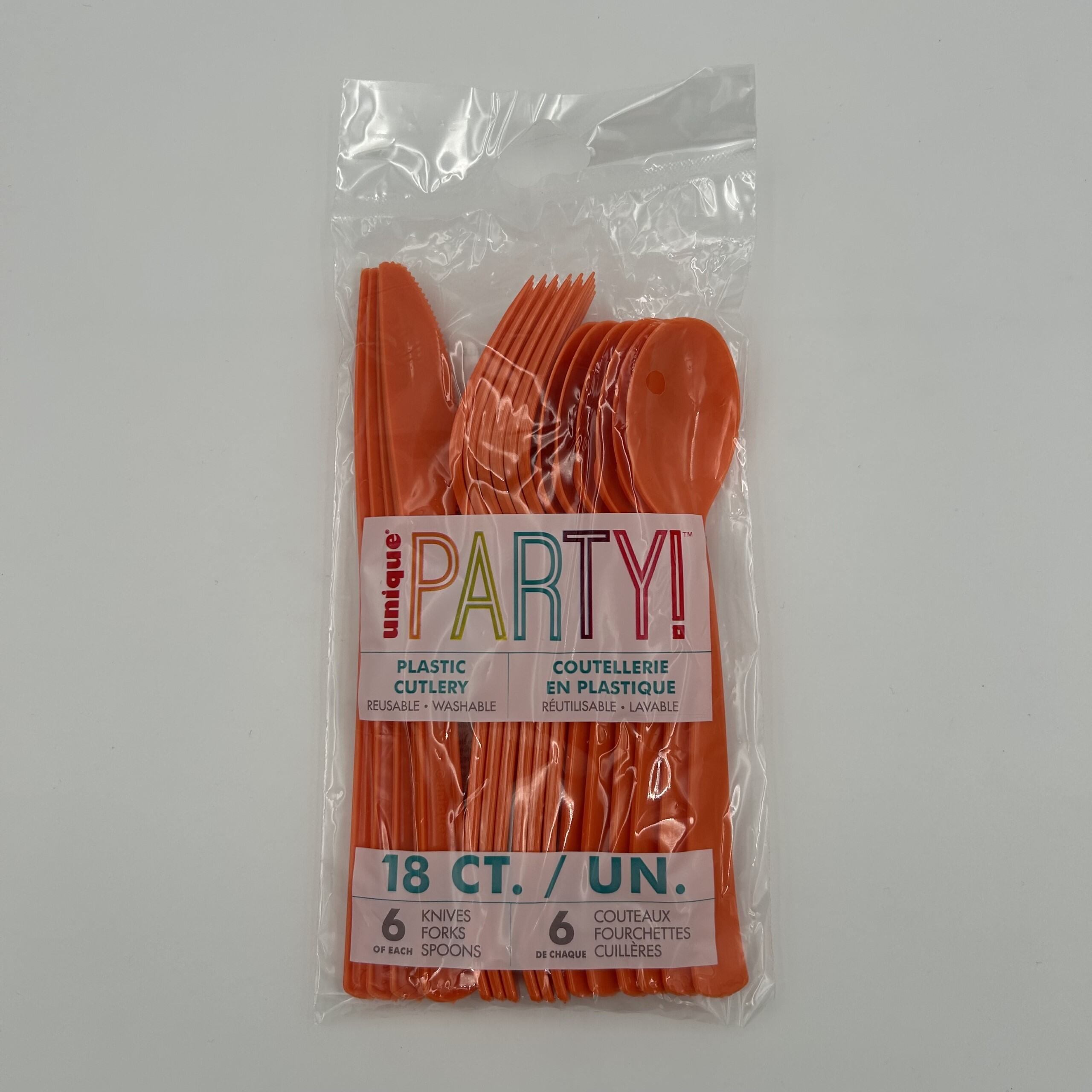 Orange Plastic Assorted Cutlery Pack 18 image 0