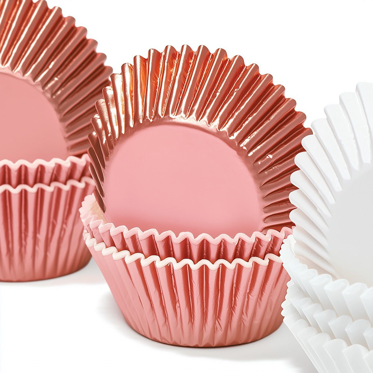 Standard ROSE GOLD Foil Baking Cups (50 pack) - 50mm Base image 0