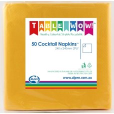 Yellow Cocktail Napkins 2ply - 50pk image 0
