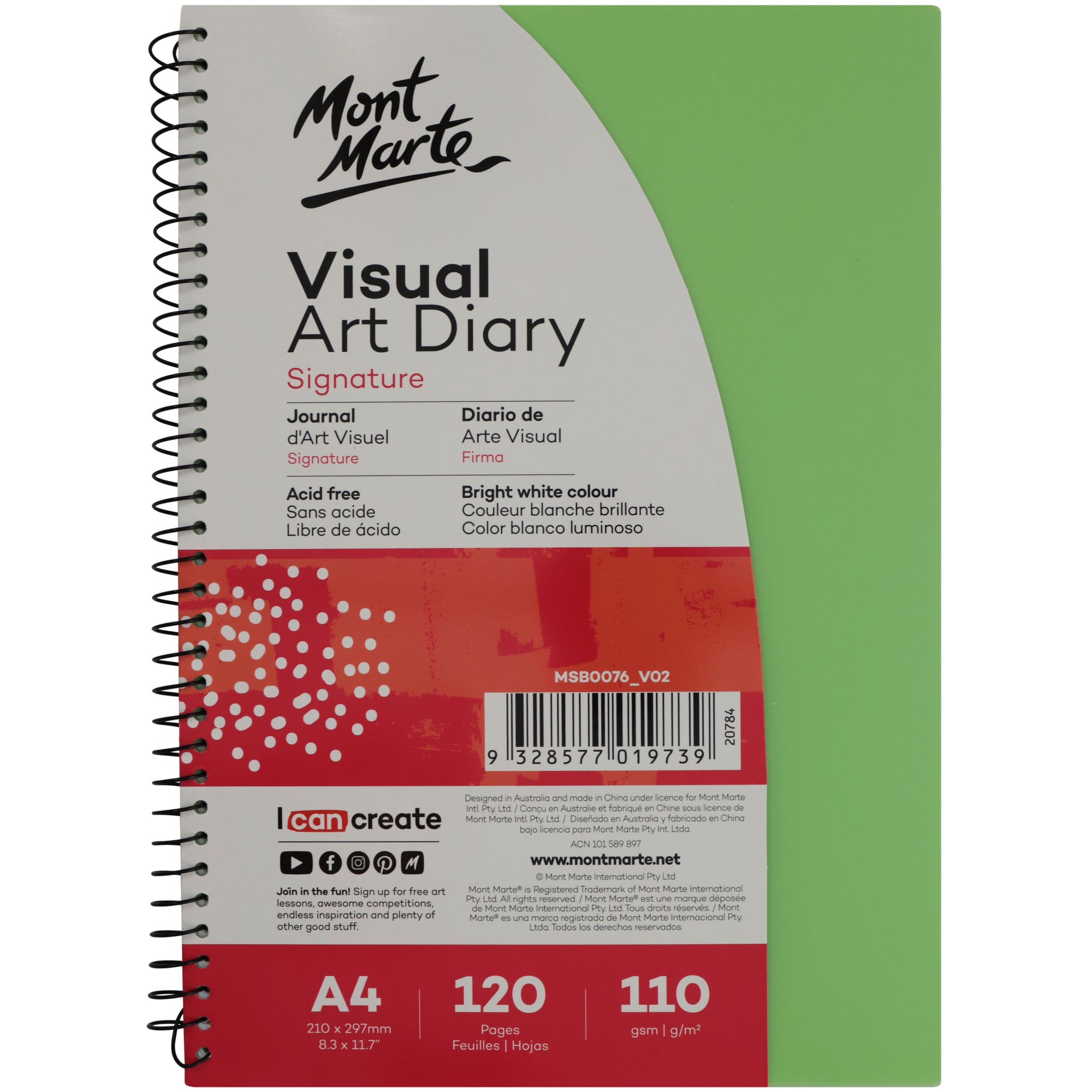Visual Art Diary PP Coloured Cover A4 image 0