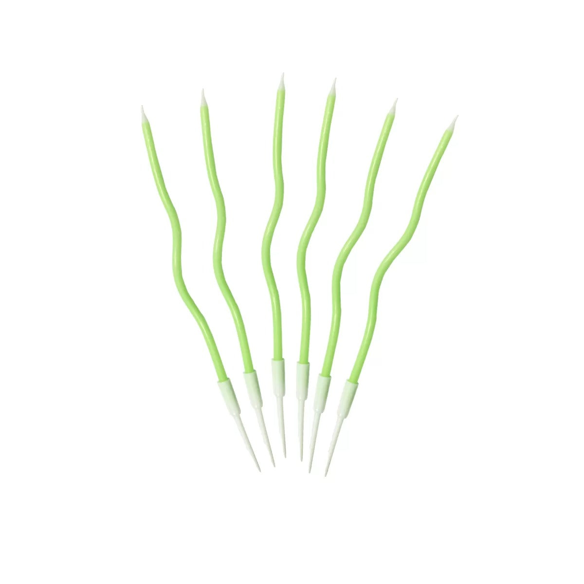 6 Pcs Curve Candle - Green image 0