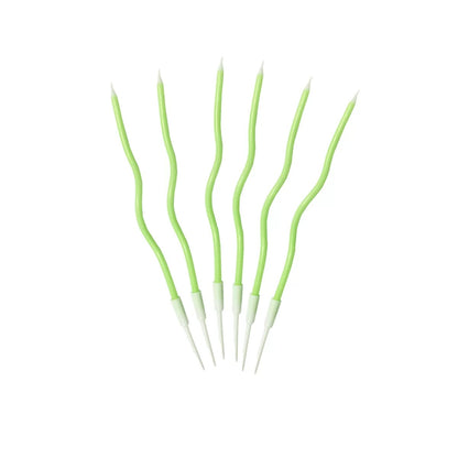 6 Pcs Curve Candle - Green image 0