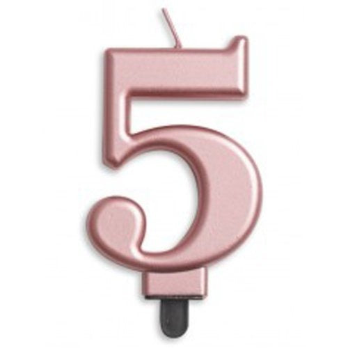 CANDLE NUMERAL JUMBO ROSEGOLD #5 image 0