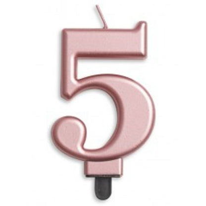 CANDLE NUMERAL JUMBO ROSEGOLD #5 image 0