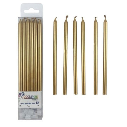 CANDLE SLIM 120MM GOLD image 0