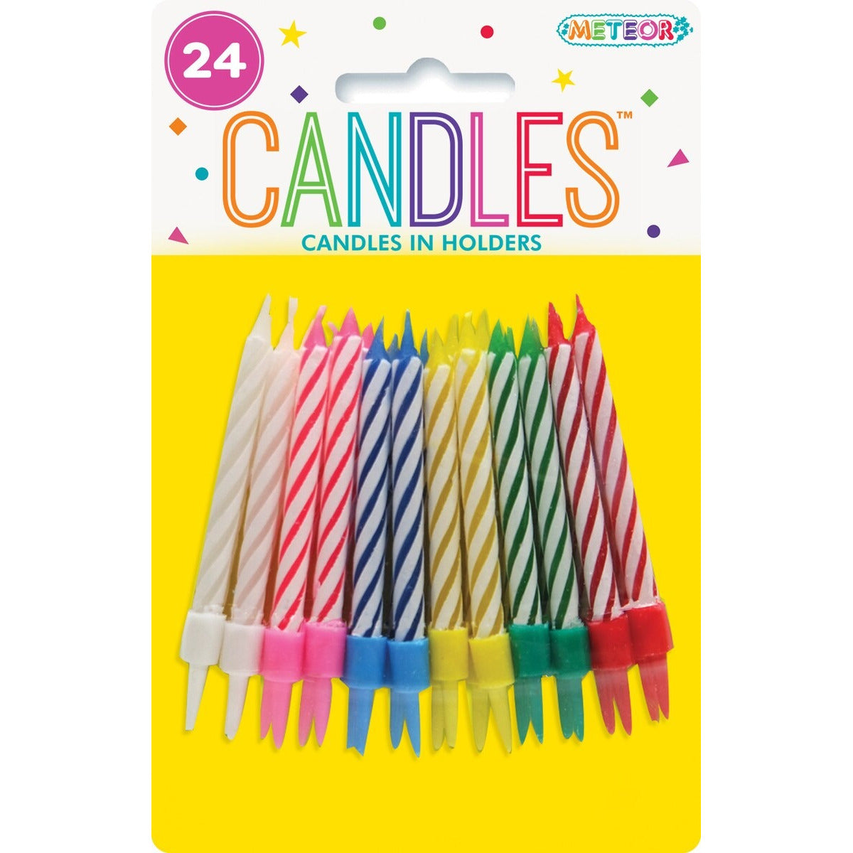 24 B/DAY CANDLES IN HOLDERS image 0