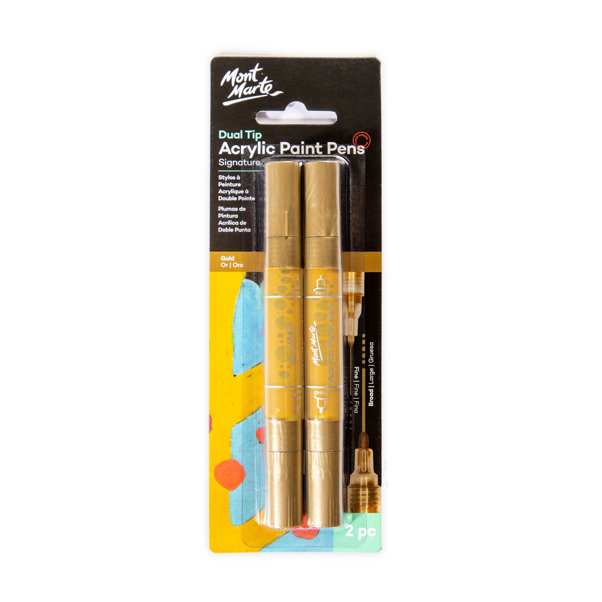 Acrylic Paint Pens Dual Tip Gold 2pc image 0