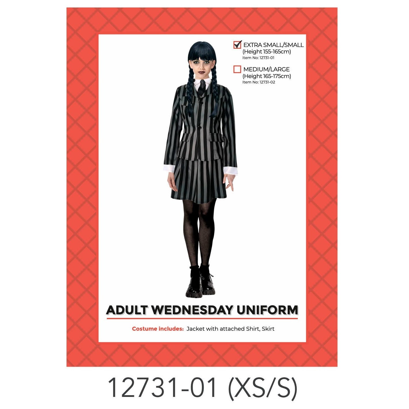 Adult Wednesday Uniform Costume XS/S image 0