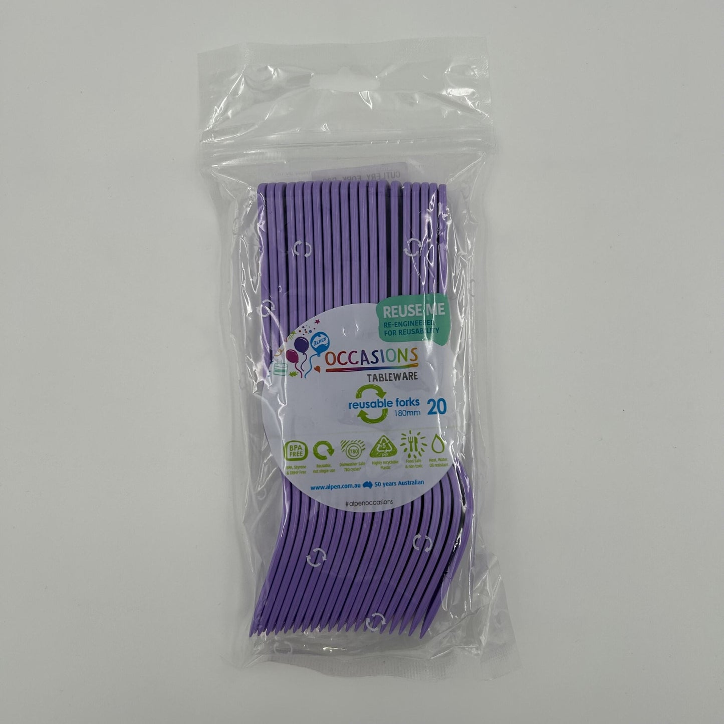 Lavender Plastic Fork Pack 20 image 0