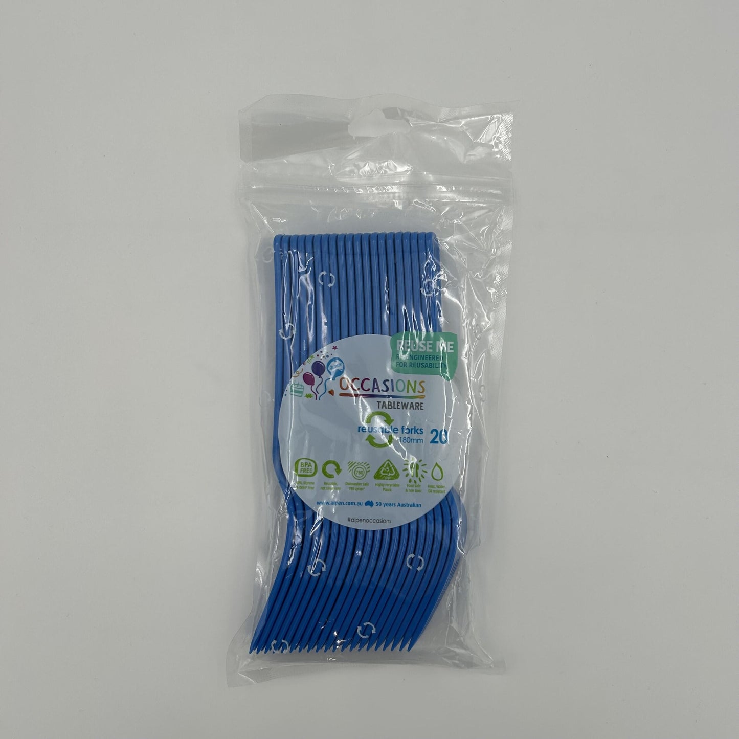 Royal Blue Plastic Fork Pack 20 image 0