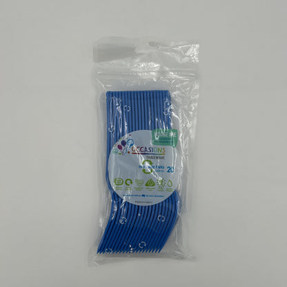 Royal Blue Plastic Fork Pack 20 image 0