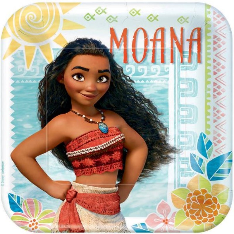 8 Moana 9in/23cm Paper Square Plates image 0