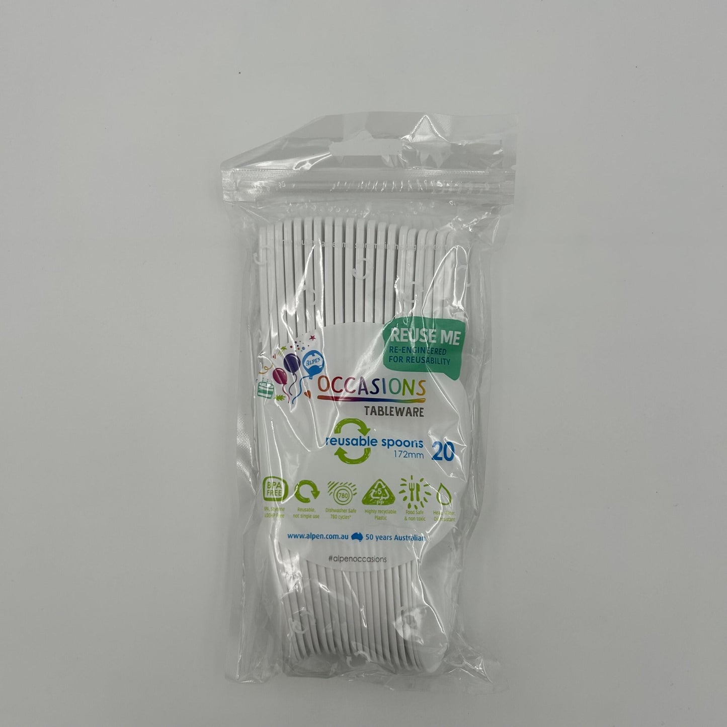 White Plastic Spoon Pack 20 image 0