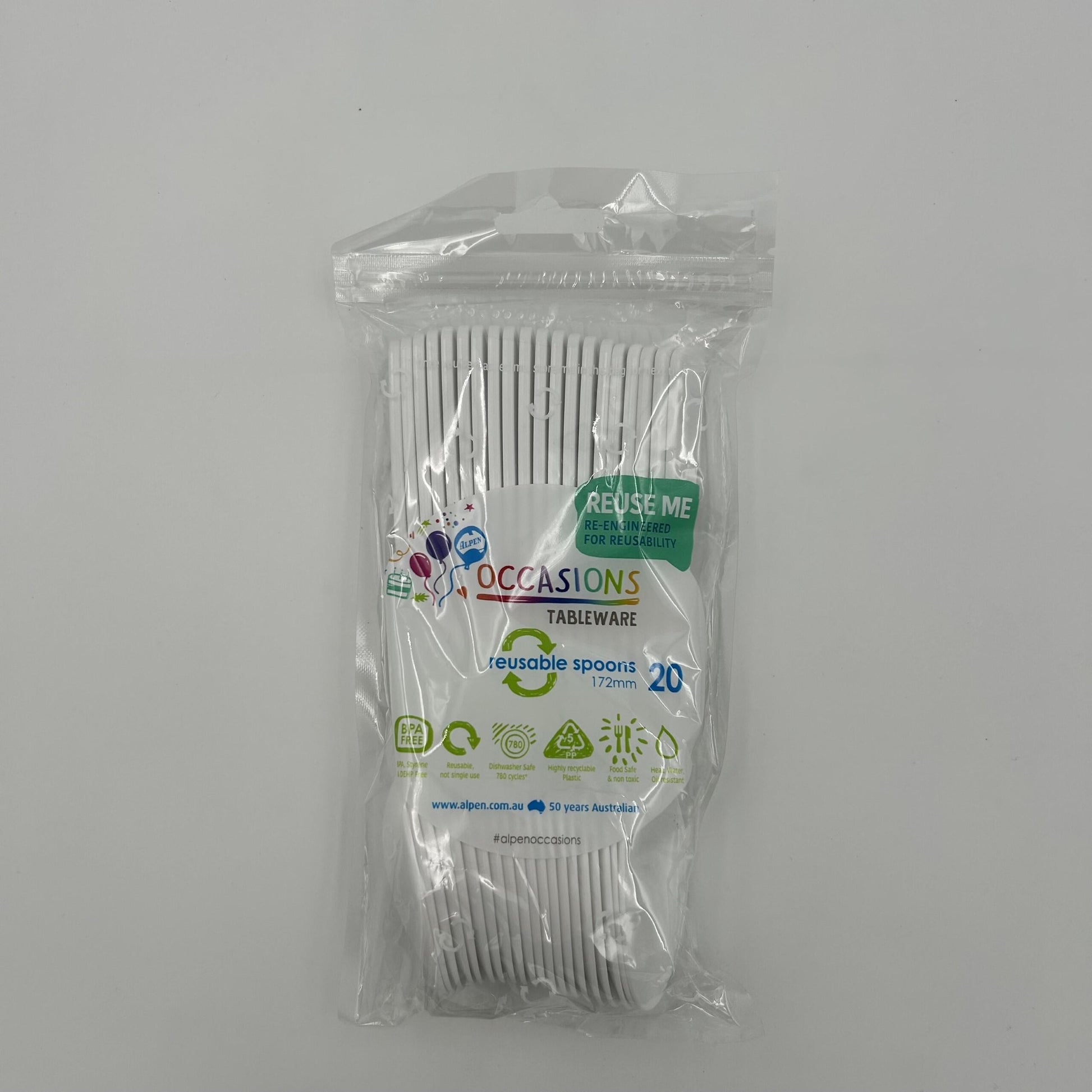White Plastic Spoon Pack 20 image 0