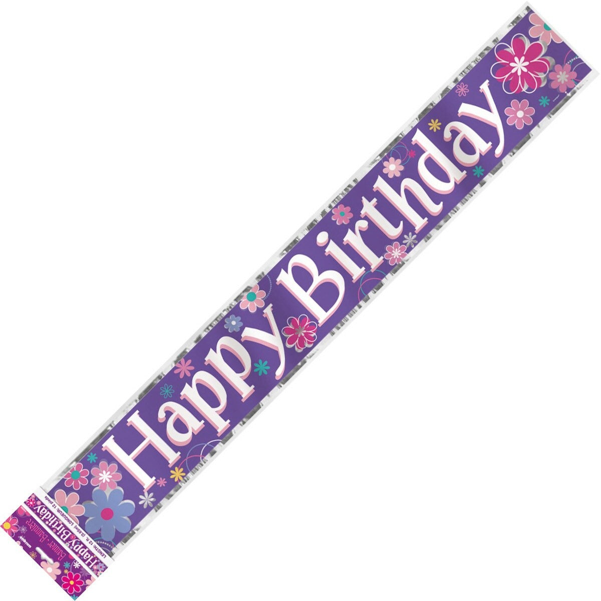 BIRTHDAY BLOSSOM FOIL BANNER 12ft image 0