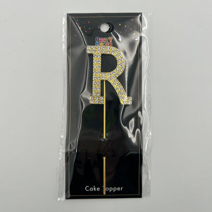 Gold Letter Cake Topper - R image 0