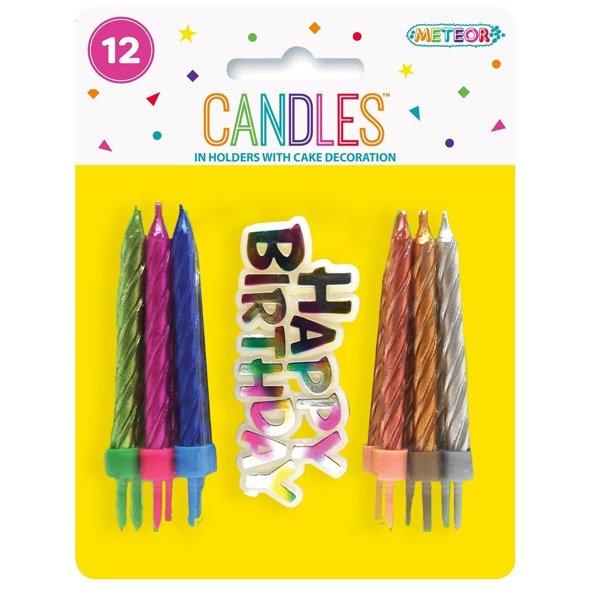 12 CANDLES W/CAKE DECO - MULTICOLOURED image 0