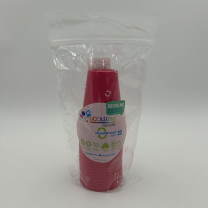 Magenta Plastic Cup 285ml Pack 20 image 0
