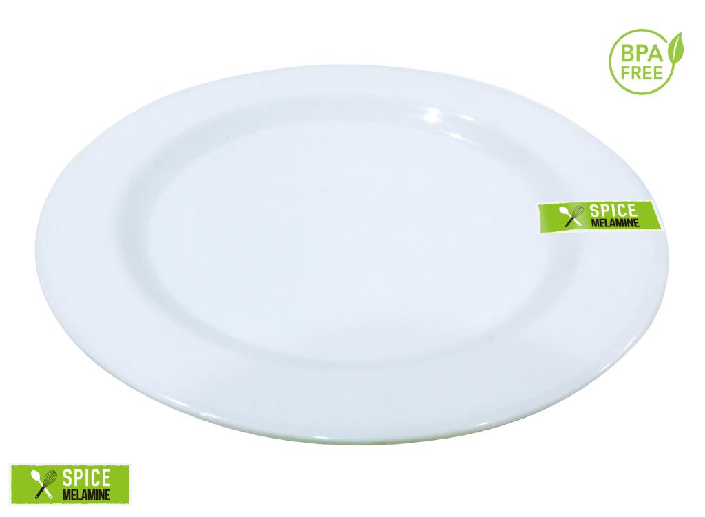 White Melamine 8' Round Side Plate image 0