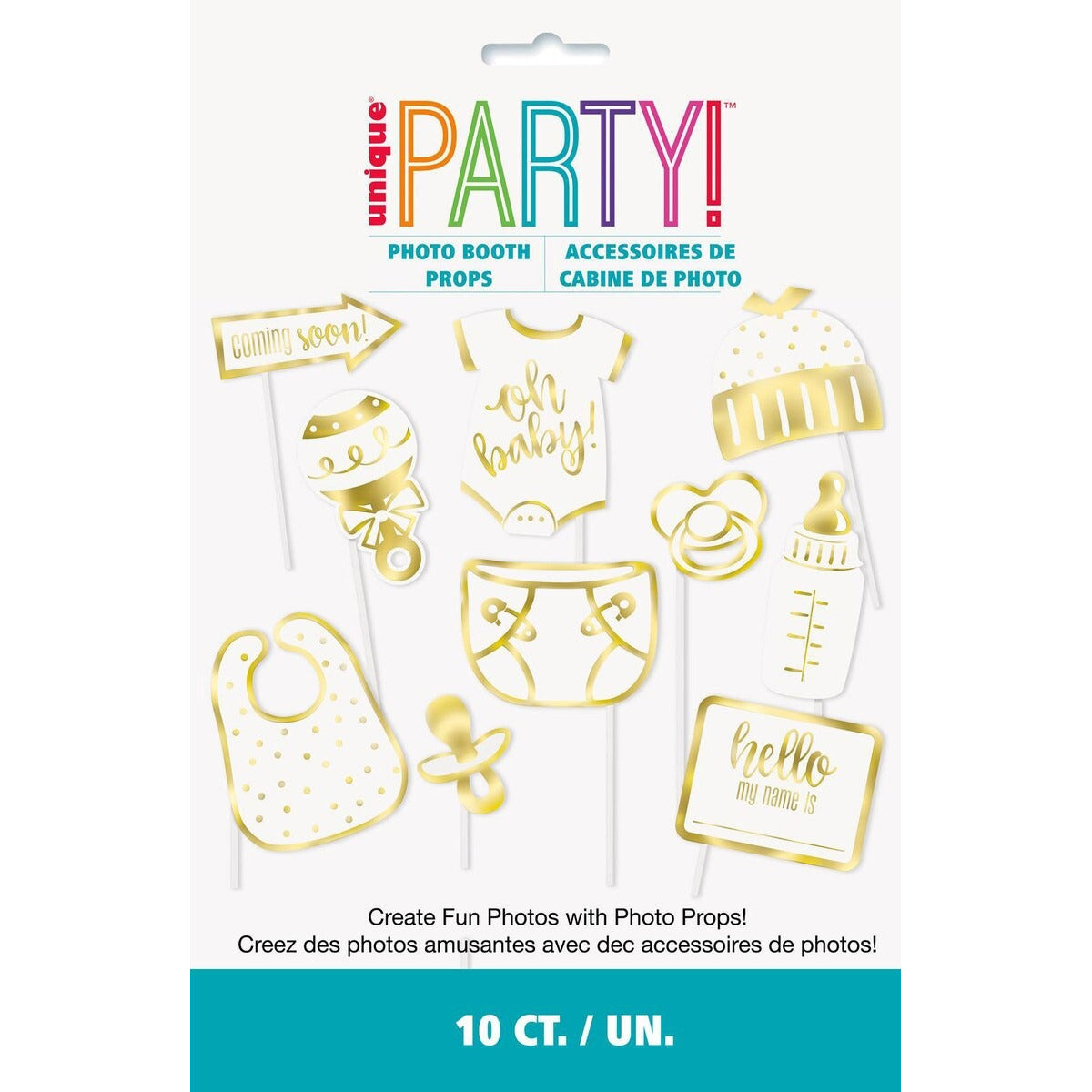 10 FOIL PHOTO PROPS - OH BABY image 0